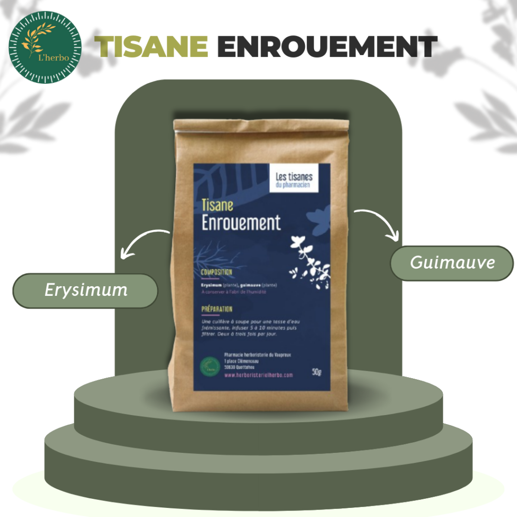 tisane enrouement, publication facebook et instagram tisane enrouement l'herbo