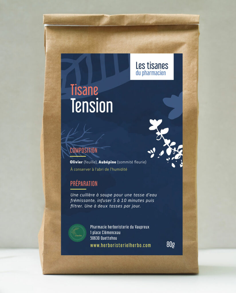 Voici nos thé et tisane de l'herbo de quettehou  tisane tension